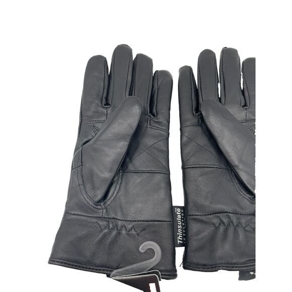 Thinsulate 40 gram Thermal Insulated Fleece Lined Leather Gloves Women M NWT - Picture 7 of 9